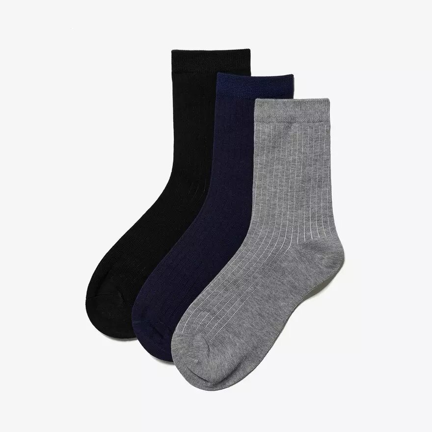 3-pack Crew-strumpor, svarta, flerfärgade 3-pack Crew-strumpor, svarta, flerfärgade