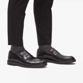 Aldwin Step – svarta läders Loafers för herrar