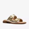 Ariany Bay mjuka guldfärgade platta sandaler för dam Ariany Bay mjuka guldfärgade platta sandaler för dam