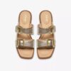 Ariany Bay mjuka guldfärgade platta sandaler för dam Ariany Bay mjuka guldfärgade platta sandaler för dam
