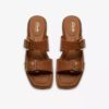 Ariany Bay – platta sandaler i brunt läder för damer Ariany Bay – platta sandaler i brunt läder för damer