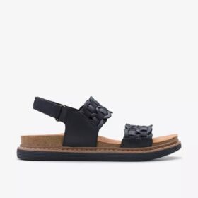 Arwell Glide svarta kombinerade platta sandaler för damer
