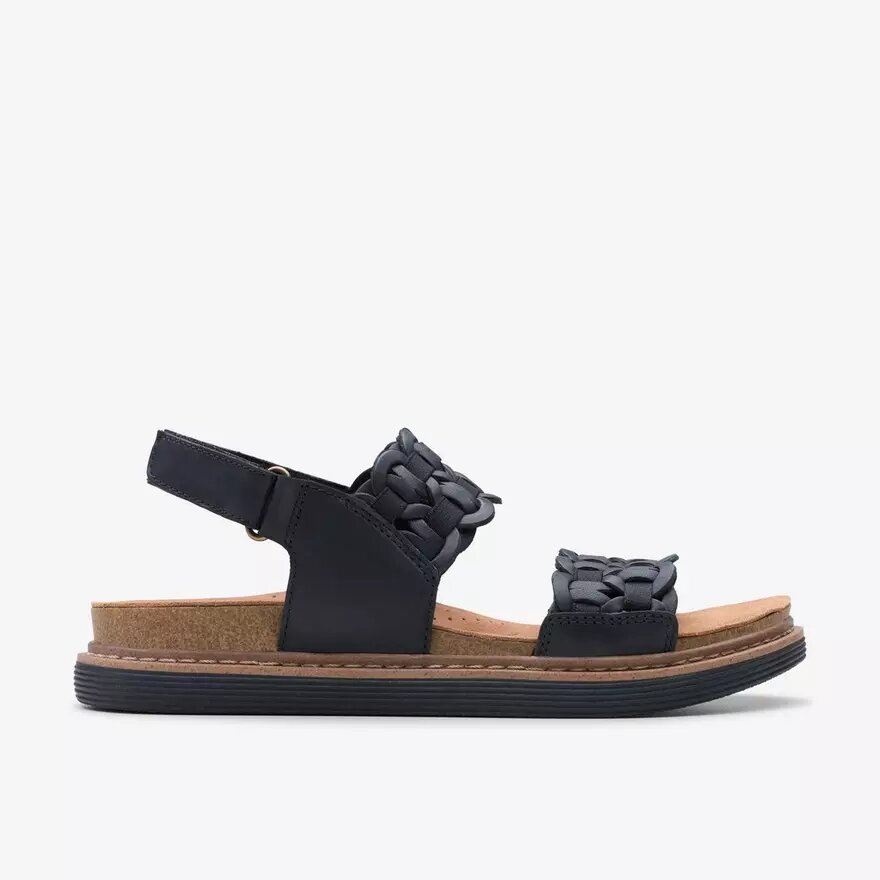 Arwell Glide svarta kombinerade platta sandaler för damer Arwell Glide svarta kombinerade platta sandaler för damer