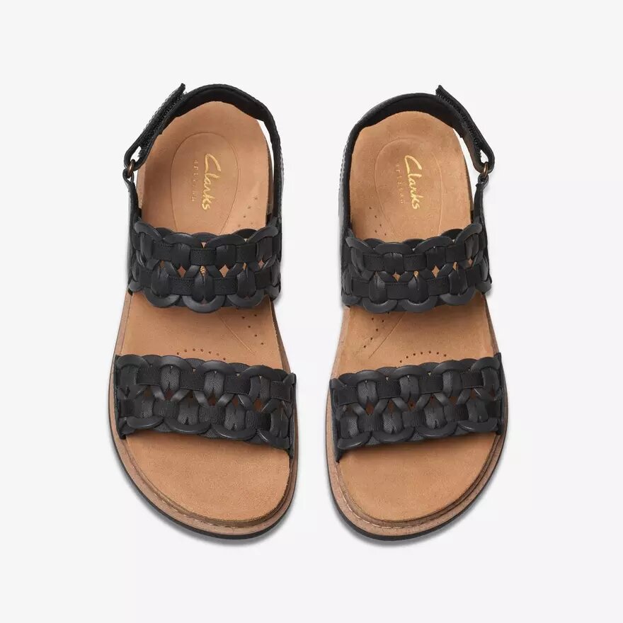 Arwell Glide svarta kombinerade platta sandaler för damer Arwell Glide svarta kombinerade platta sandaler för damer