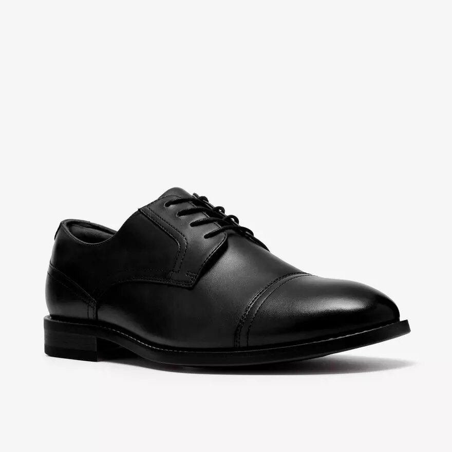 Bowburn Cap – svart läderOxford för herr Bowburn Cap – svart läderOxford för herr