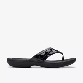 Breeze Reyna svarta lackade Cloudsteppers™-Flip-flops för damer