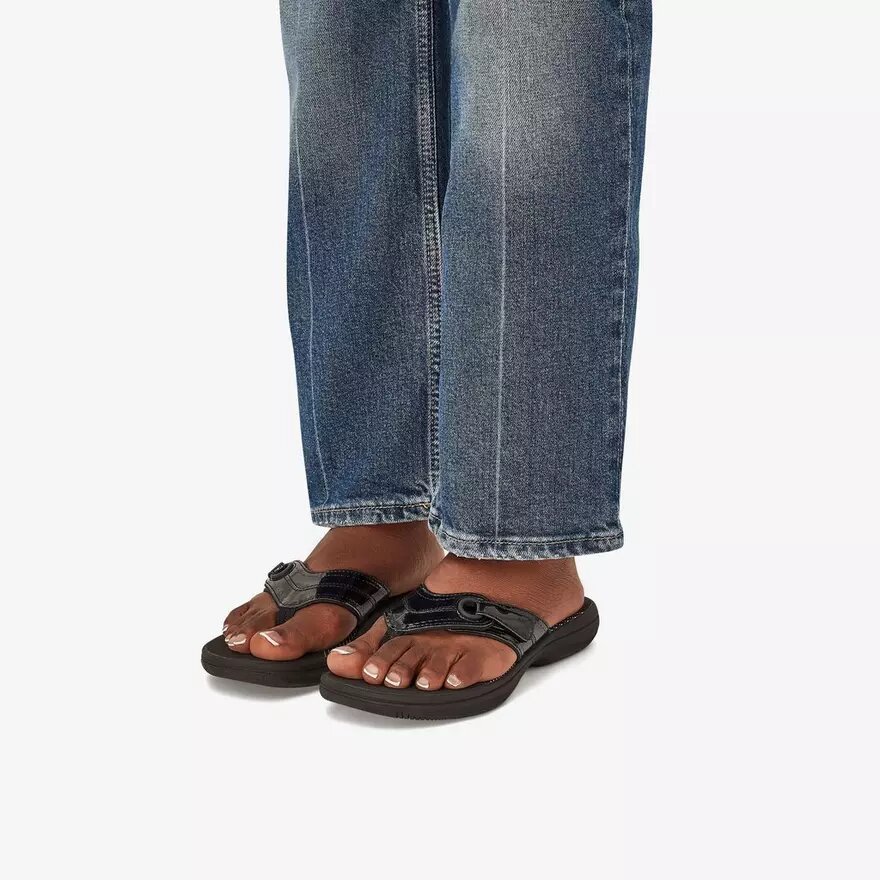 Breeze Reyna svarta lackade Cloudsteppers™-Flip-flops för damer Breeze Reyna svarta lackade Cloudsteppers™-Flip-flops för damer