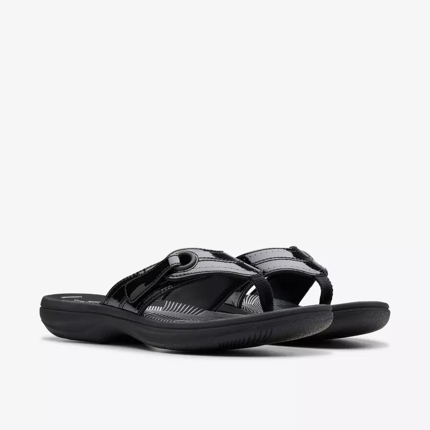 Breeze Reyna svarta lackade Cloudsteppers™-Flip-flops för damer Breeze Reyna svarta lackade Cloudsteppers™-Flip-flops för damer