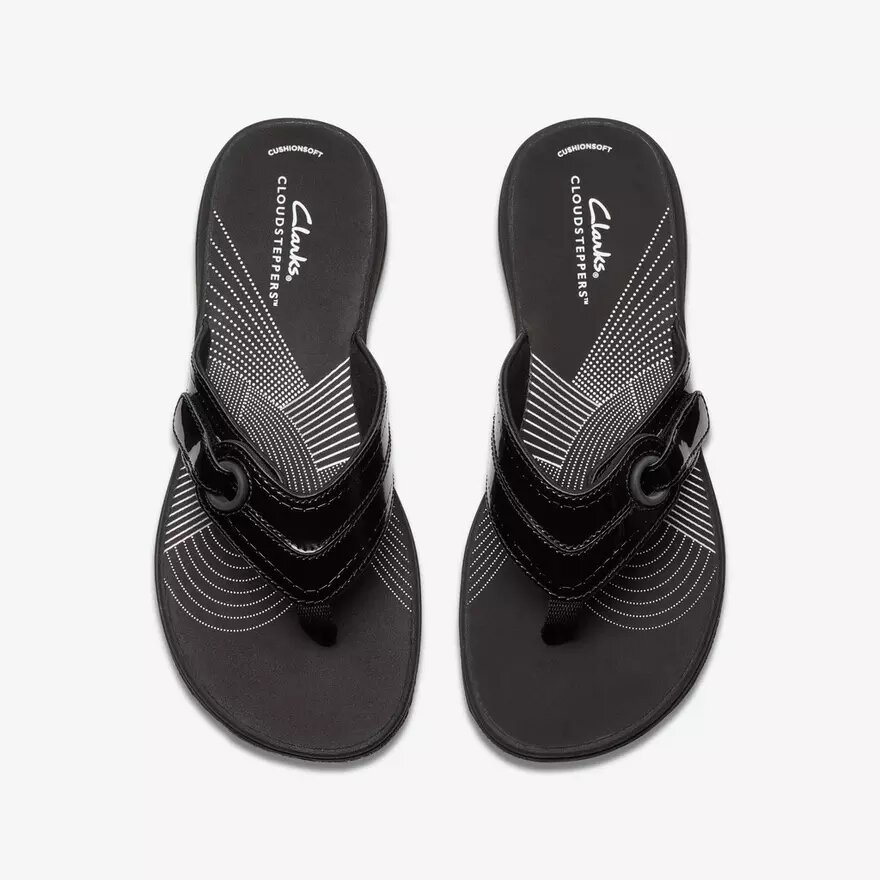 Breeze Reyna svarta lackade Cloudsteppers™-Flip-flops för damer Breeze Reyna svarta lackade Cloudsteppers™-Flip-flops för damer