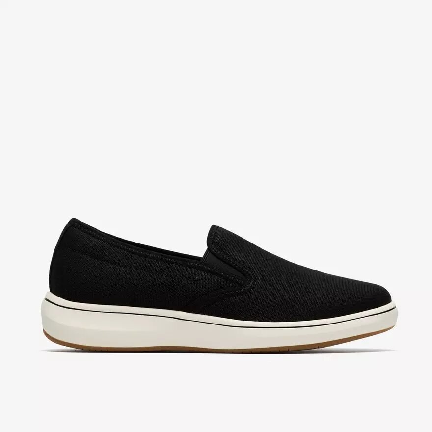Breeze Sky Zoe – svarta Slip-ons i canvas för damer Breeze Sky Zoe – svarta Slip-ons i canvas för damer