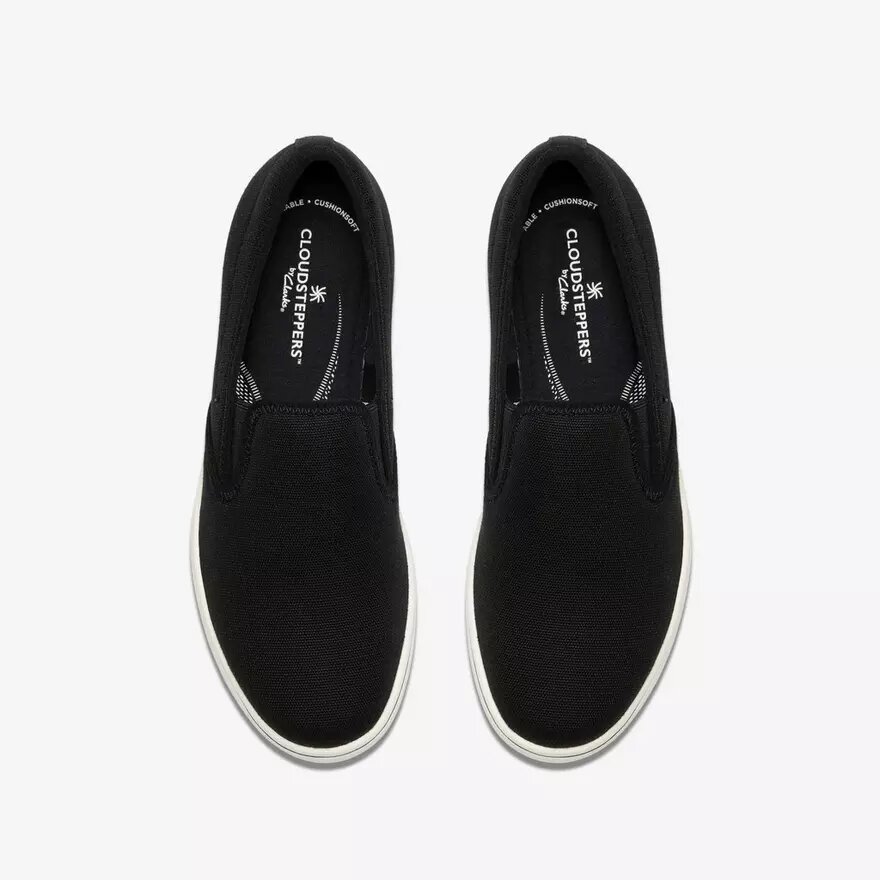 Breeze Sky Zoe – svarta Slip-ons i canvas för damer Breeze Sky Zoe – svarta Slip-ons i canvas för damer