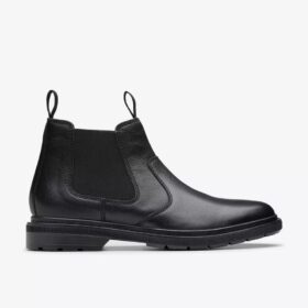 Burchill Up Chelsea boots i svart läder för herr