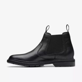 Burchill Up Chelsea boots i svart läder för herr