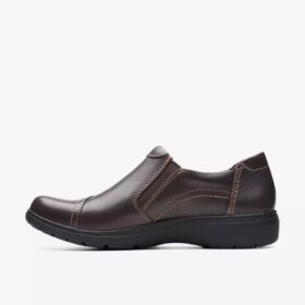 Carleigh Ray mörkbruna läderslip-ons för dam