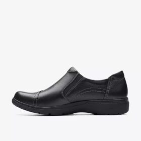 Carleigh Ray – svarta läderslip-ons för dam