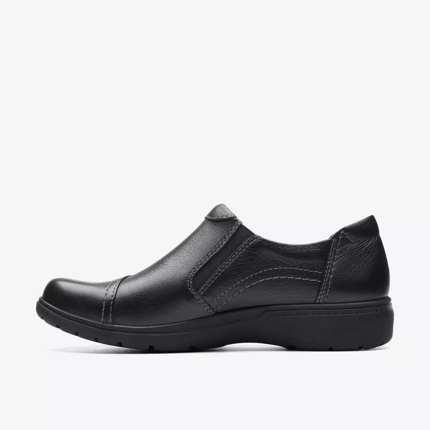 Carleigh Ray – svarta läderslip-ons för dam Carleigh Ray – svarta läderslip-ons för dam