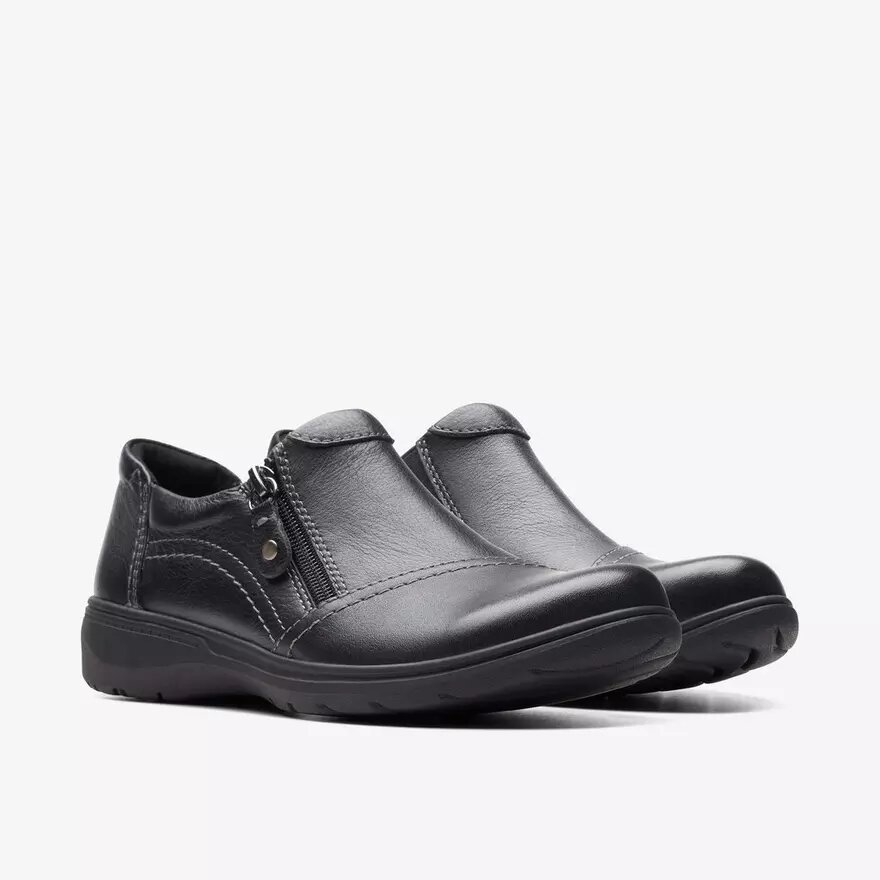 Carleigh Ray – svarta läderslip-ons för dam Carleigh Ray – svarta läderslip-ons för dam