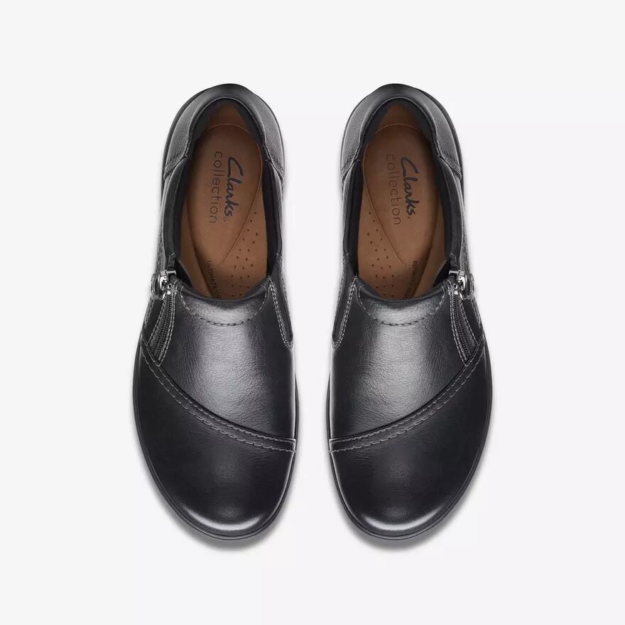 Carleigh Ray – svarta läderslip-ons för dam Carleigh Ray – svarta läderslip-ons för dam