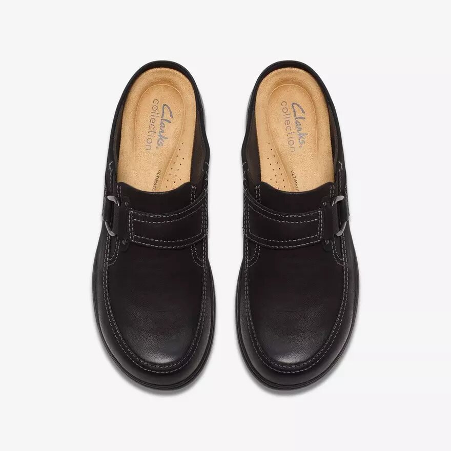 Carleigh Viola – svarta nubuck-träskor & mules för damer Carleigh Viola – svarta nubuck-träskor & mules för damer