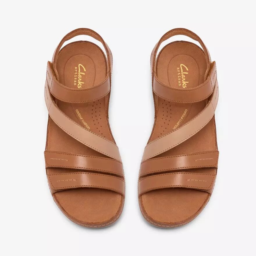 Cecily Mix – beige kombinerad platt sandal för damer Cecily Mix – beige kombinerad platt sandal för damer