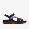 Cecily Mix – platta sandaler för damer i blå kombination Cecily Mix – platta sandaler för damer i blå kombination