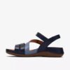 Cecily Mix – platta sandaler för damer i blå kombination Cecily Mix – platta sandaler för damer i blå kombination