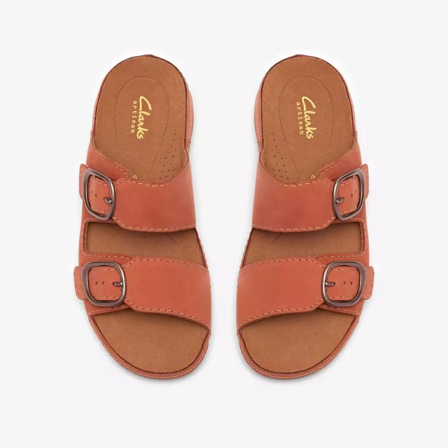 Cecily Platta sandaler för damer i bränd orange Cecily Platta sandaler för damer i bränd orange