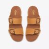 Cecily Step – platta sandaler för damer i ljus ockra nubuck