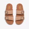Cecily Step – platta sandaler i beige nubuck för damer