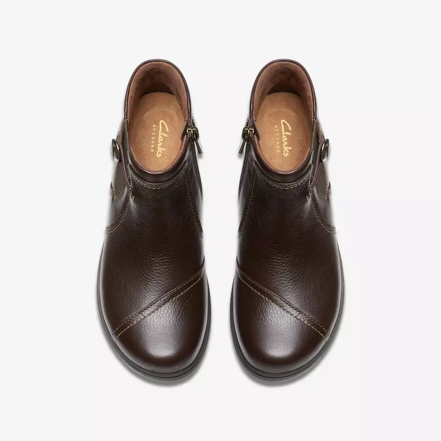 Certina Joy mörkbruna läderankelboots för dam Certina Joy mörkbruna läderankelboots för dam