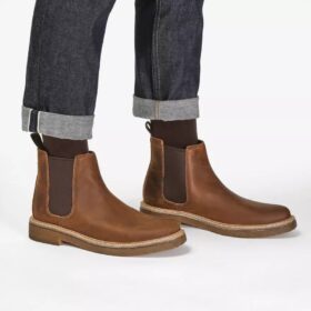 Chelsea boots for men in waxed leather, Clarkdale Easy