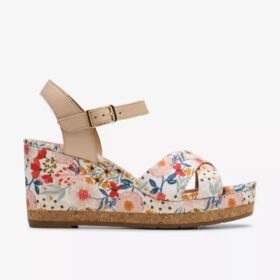 Chicly Floral vita kilklackar för dam
