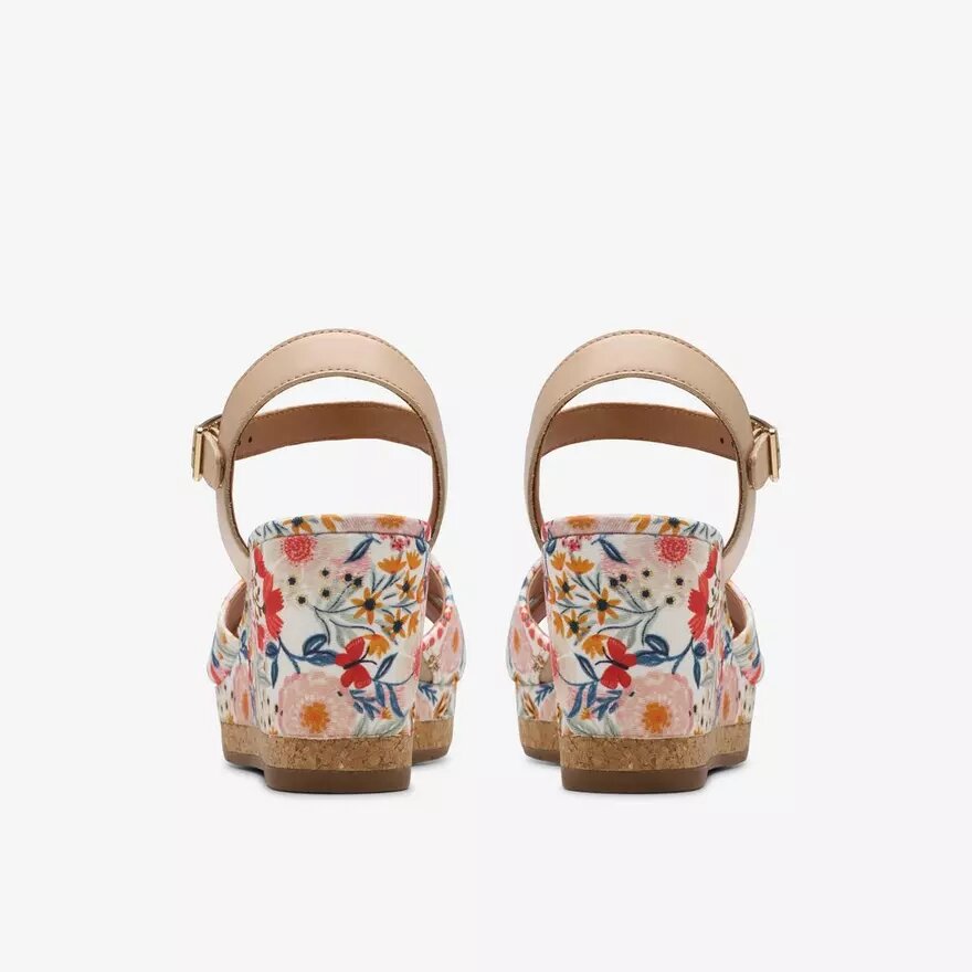 Chicly Floral vita kilklackar för dam Chicly Floral vita kilklackar för dam