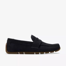 Corsley Bar loafers i marinblått mocka för herr