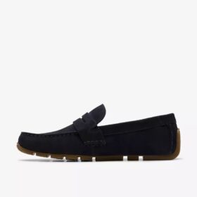 Corsley Bar loafers i marinblått mocka för herr