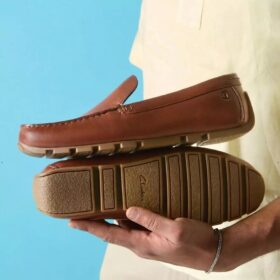Corsley Plain, Loafers i ljusbrunt läder för herr