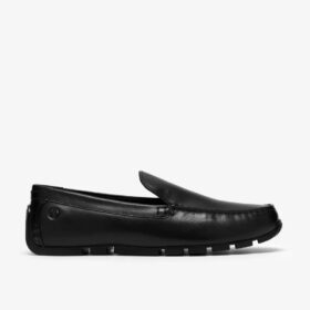 Corsley Plain – svarta läders Loafers för herr