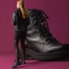 Damstövletter i svart läder, modell Orinoco3, Ankelboots Damstövletter i svart läder, modell Orinoco3, Ankelboots