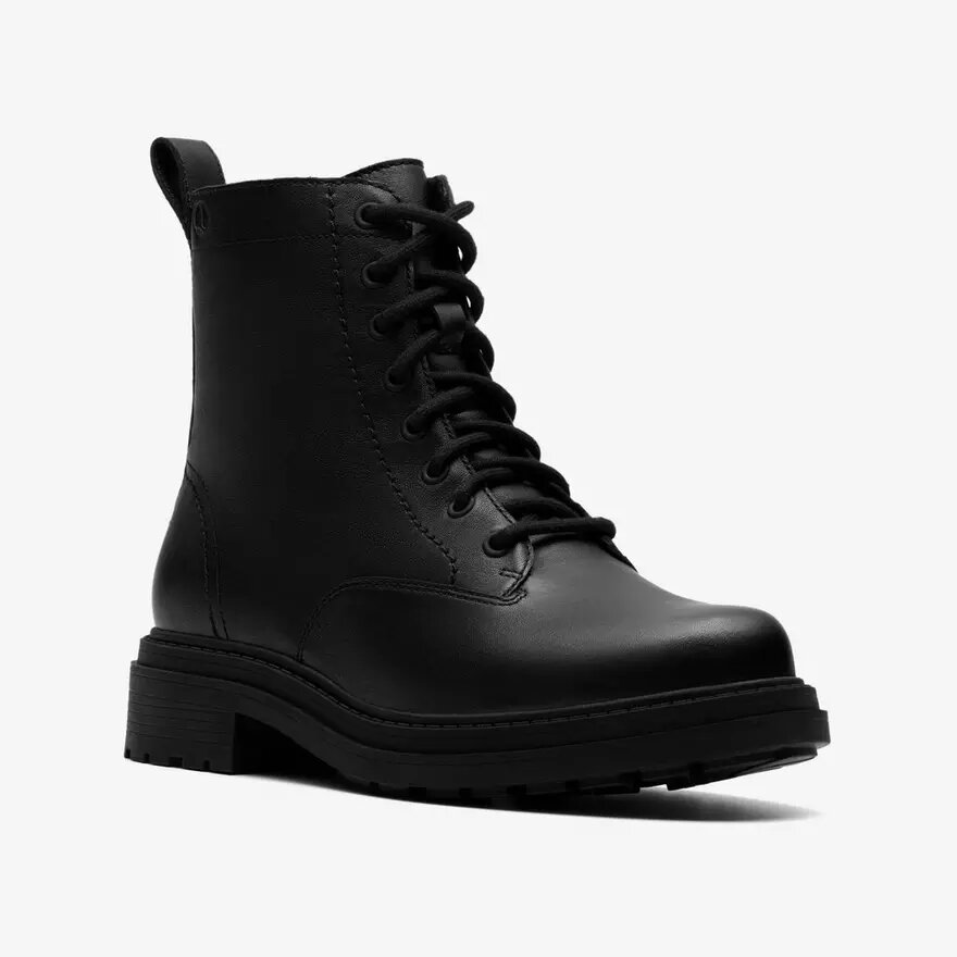 Damstövletter i svart läder, modell Orinoco3, Ankelboots Damstövletter i svart läder, modell Orinoco3, Ankelboots