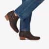 Danyelle Gema ankelboots i oljat läder i färgen taupe för dam Danyelle Gema ankelboots i oljat läder i färgen taupe för dam