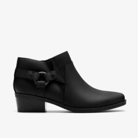 Danyelle Gema svarta Ankelboots i oljat läder för dam