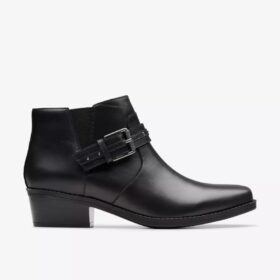 Danyelle Wish svarta läderankelboots för dam