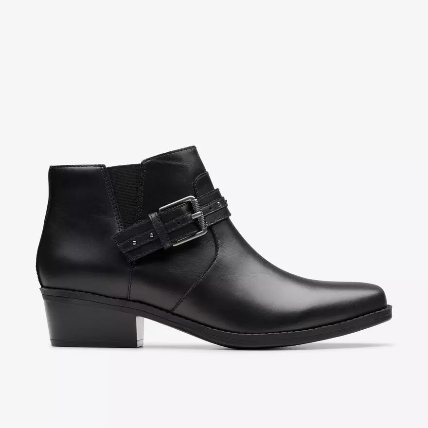 Danyelle Wish svarta läderankelboots för dam Danyelle Wish svarta läderankelboots för dam