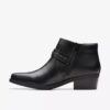 Danyelle Wish svarta läderankelboots för dam Danyelle Wish svarta läderankelboots för dam