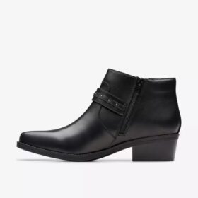 Danyelle Wish svarta läderankelboots för dam