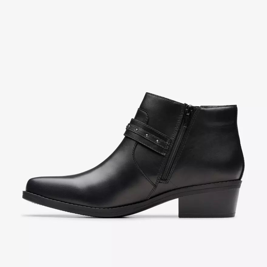 Danyelle Wish svarta läderankelboots för dam Danyelle Wish svarta läderankelboots för dam
