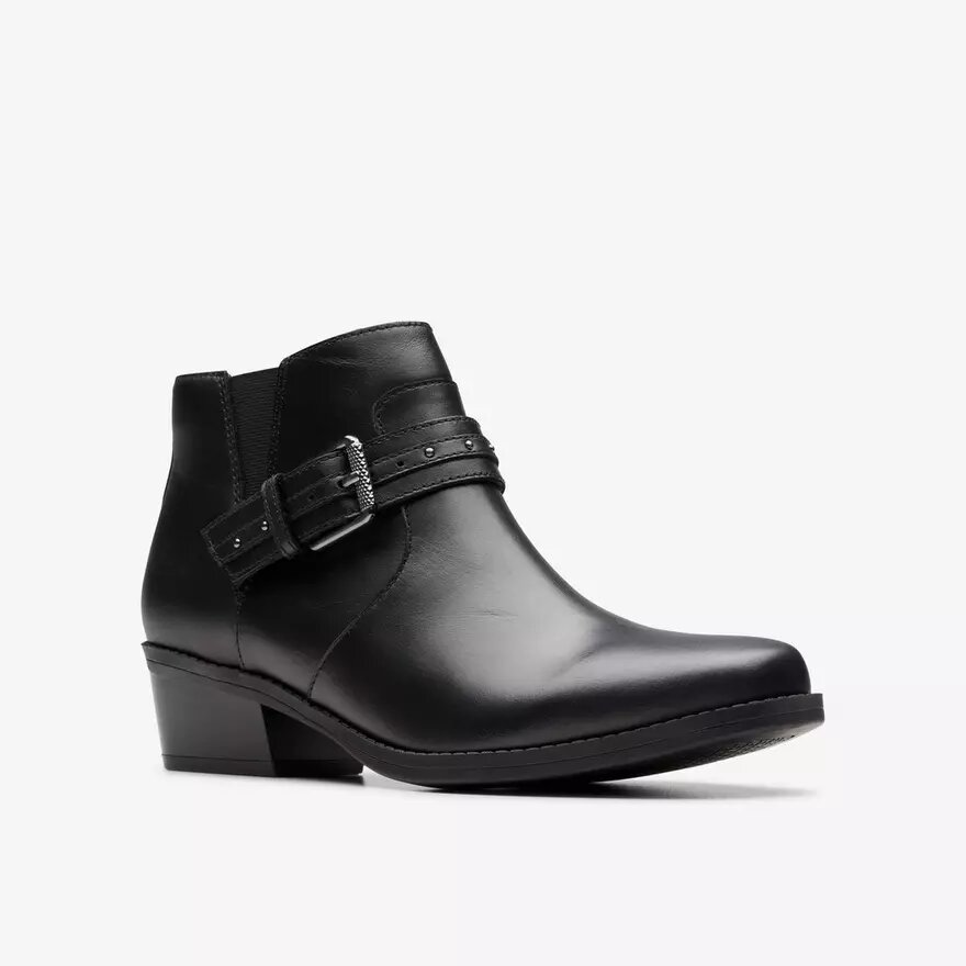 Danyelle Wish svarta läderankelboots för dam Danyelle Wish svarta läderankelboots för dam