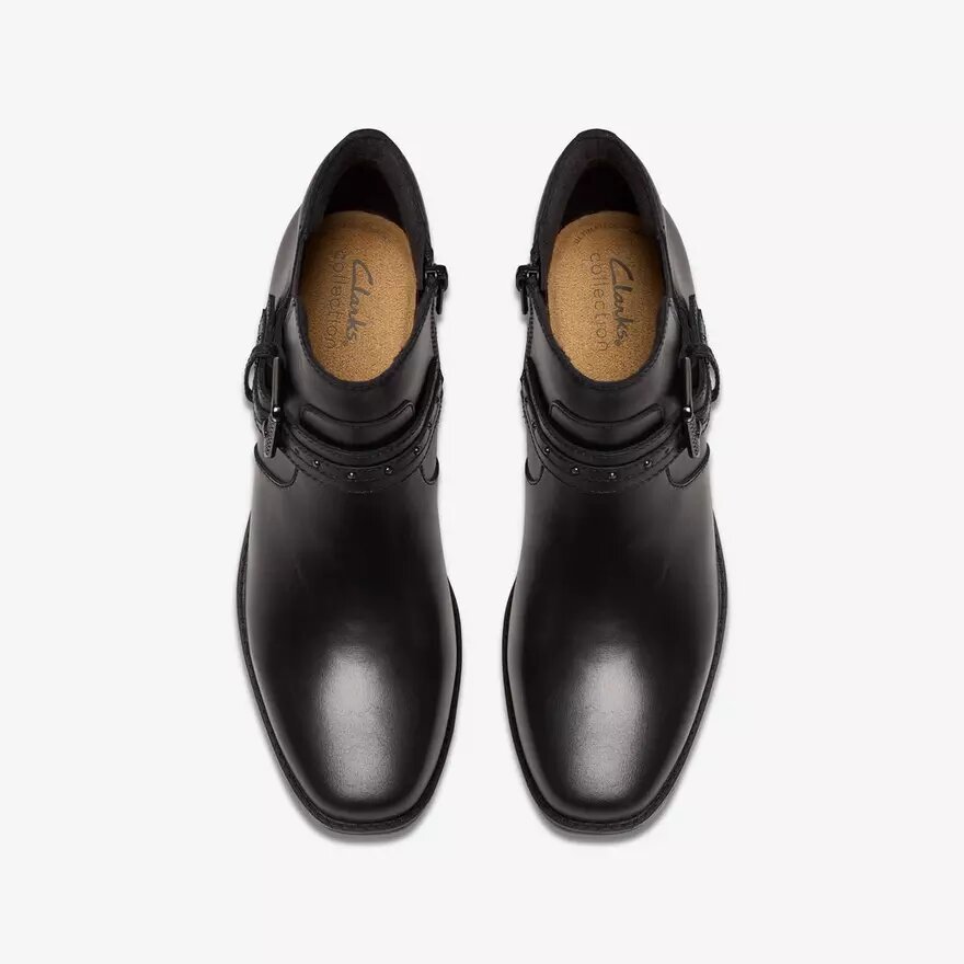 Danyelle Wish svarta läderankelboots för dam Danyelle Wish svarta läderankelboots för dam
