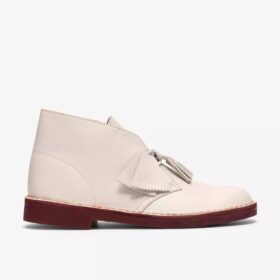 Desert Boot för herr i vitt läder