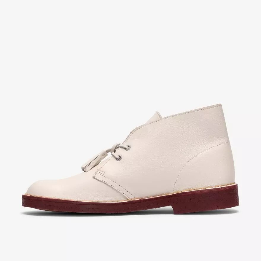 Desert Boot för herr i vitt läder Desert Boot för herr i vitt läder
